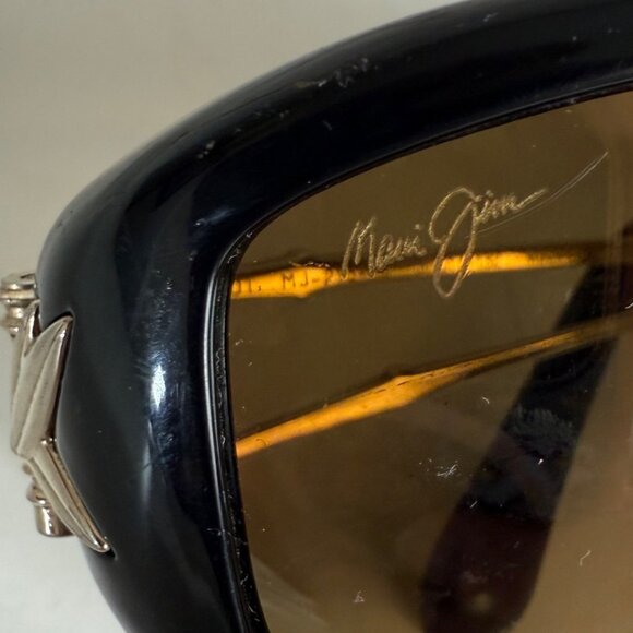 Maui Jim Womens Alana Sunglasses Polarized Brown Lenses Gold Tone Temple Arms - Picture 3 of 12